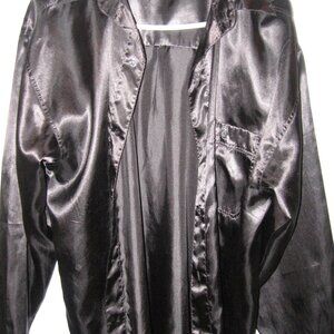 Intimo Black Satin Feel Pajama Top Only Men's Med